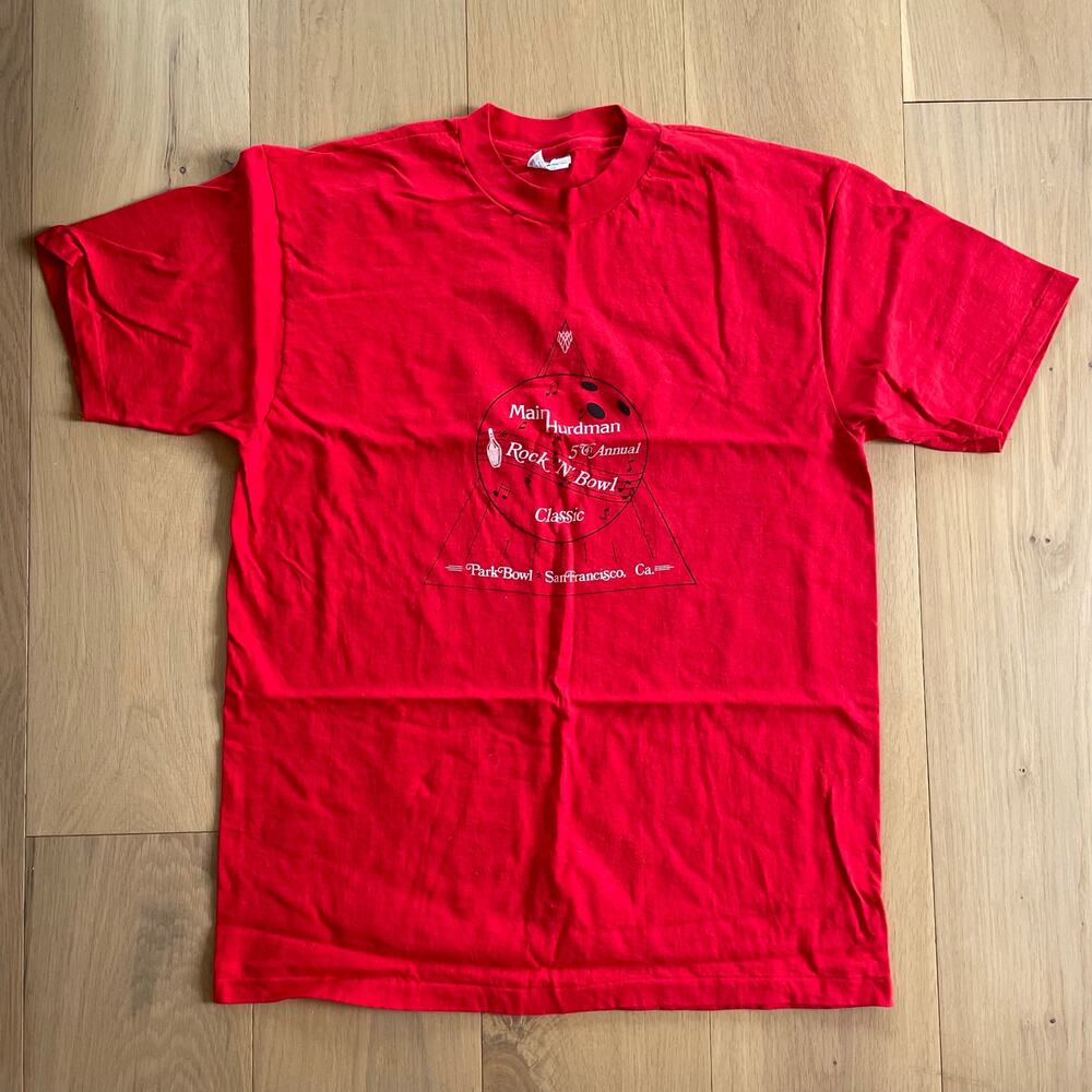 Vintage Rock'n'Bowl Hanes Beefy-T XL Made in USA Single-Stitch